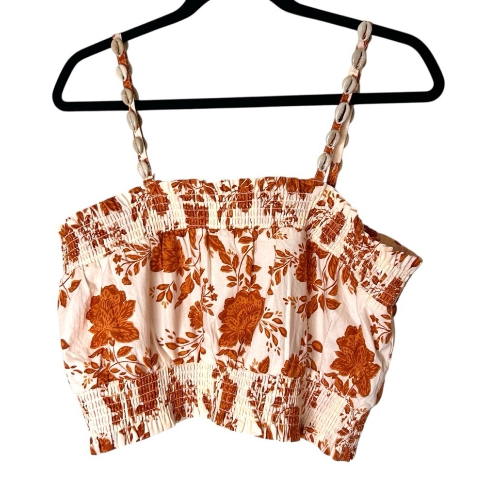 BAILEY /44 Floral Cropped Top with Seashell Straps- Size Medium